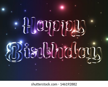 Shiny text Happy Birthday.
