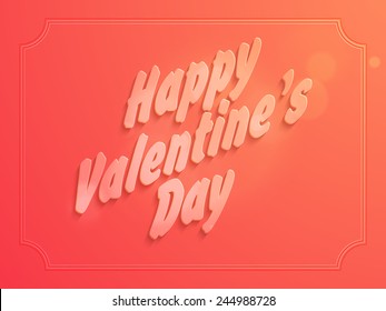 Shiny text Happy Valentines Day on red and pink background, can be used as poster or banner design.