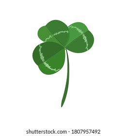 Shiny Three Leaf Clover on white background