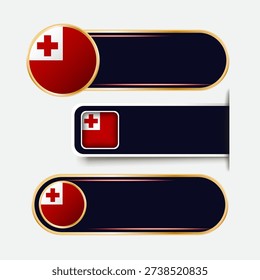 Shiny Tonga Flag Banners Set