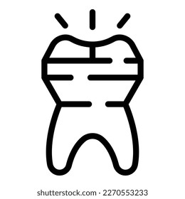 Shiny tooth icon outline vector. Magic gem. Company silver