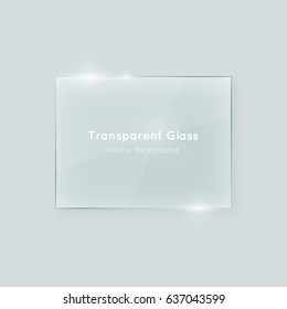 Shiny Transparent Vector Glass Horizontal Rectangle Shape