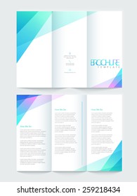 Shiny Tri Fold brochure, template or flyer design, Including front and back pages for your corporate need.