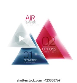 Shiny triangle abstract background, business geometric template with sample text