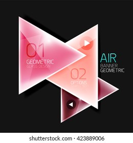 Shiny triangle abstract background, business geometric template with sample text