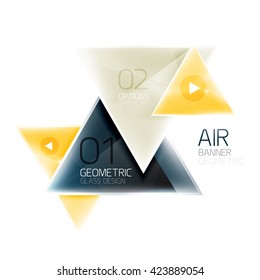Shiny triangle abstract background, business geometric template with sample text