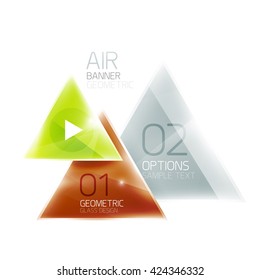 Shiny triangle abstract background, business geometric template with sample text