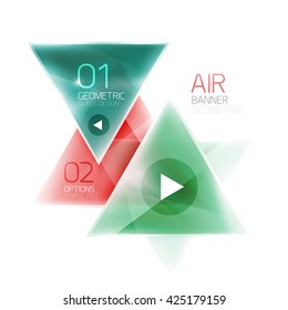 Shiny triangle abstract background, business geometric template with sample text