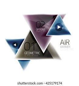 Shiny triangle abstract background, business geometric template with sample text