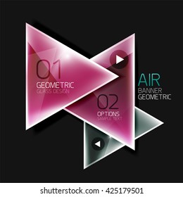 Shiny triangle abstract background, business geometric template with sample text