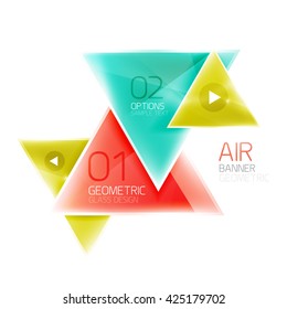 Fondo abstracto de triángulo brillante, plantilla geométrica de negocio con texto de ejemplo