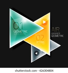 Shiny triangle abstract background, business geometric template with sample text