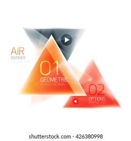 Shiny triangle abstract background, business geometric template with sample text