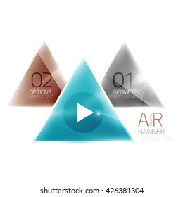 Fondo abstracto de triángulo brillante, plantilla geométrica de negocio con texto de ejemplo