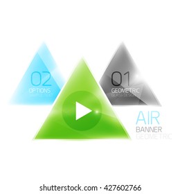 Fondo abstracto de triángulo brillante, plantilla geométrica de negocio con texto de ejemplo