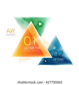 Shiny triangle abstract background, business geometric template with sample text