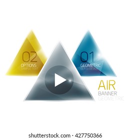 Shiny triangle abstract background, business geometric template with sample text