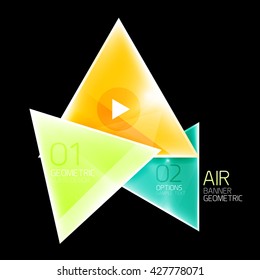 Shiny triangle abstract background, business geometric template with sample text