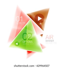 Shiny triangle abstract background, business geometric template with sample text