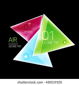 Shiny triangle abstract background, business geometric template with sample text