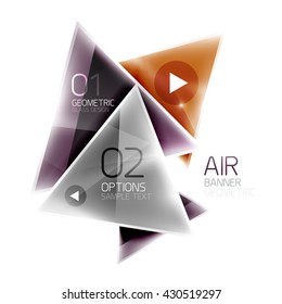 Shiny triangle abstract background, business geometric template with sample text