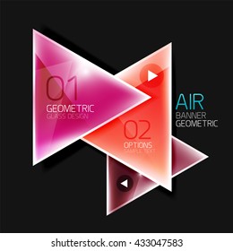 Shiny triangle abstract background, business geometric template with sample text