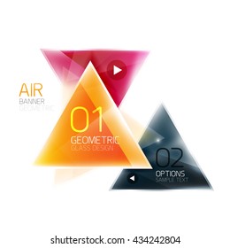 Shiny triangle abstract background, business geometric template with sample text
