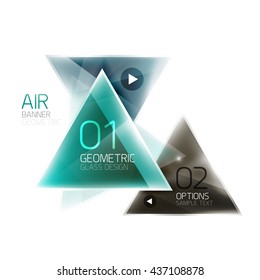 Shiny triangle abstract background, business geometric template with sample text