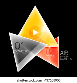 Shiny triangle abstract background, business geometric template with sample text