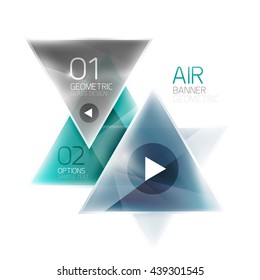 Shiny triangle abstract background, business geometric template with sample text