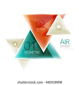 Shiny triangle abstract background, business geometric template with sample text