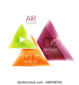 Shiny triangle abstract background, business geometric template with sample text