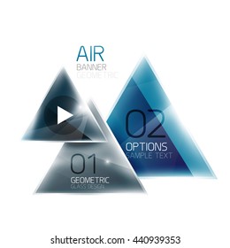 Shiny triangle abstract background, business geometric template with sample text