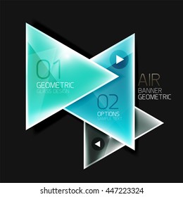 Shiny triangle abstract background, business geometric template with sample text