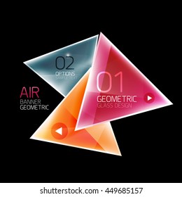 Shiny triangle abstract background, business geometric template with sample text