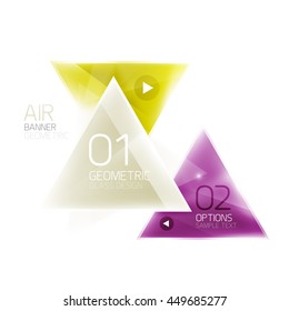 Shiny triangle abstract background, business geometric template with sample text