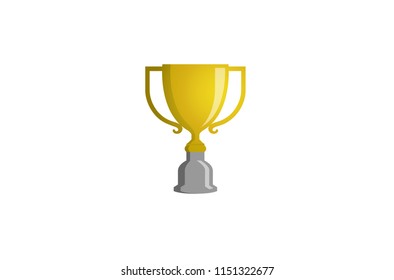 Shiny Trophy Logo Design Illustration