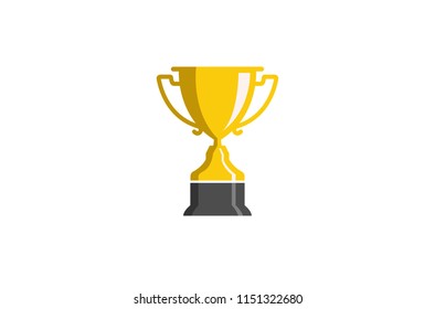 Shiny Trophy Logo Design Illustration