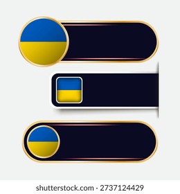 Shiny Ukraine Flag Banners Set