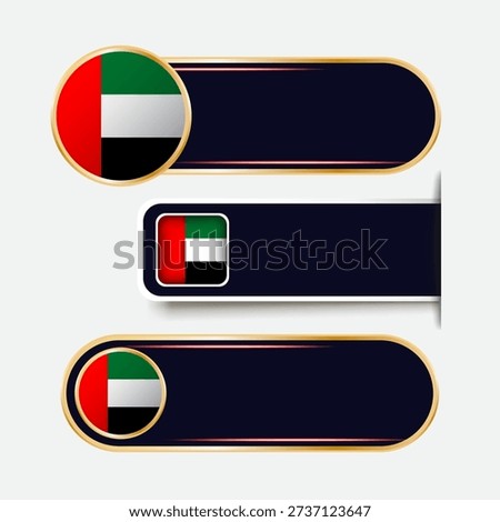Shiny United Arab Emirates Flag Banners Set