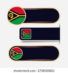 Shiny Vanuatu Flag Banners Set