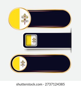 Shiny Vatican Flag Banners Set