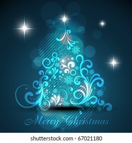 shiny vector artistic christmas tree