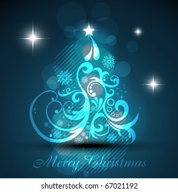 shiny vector artistic christmas tree