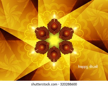 Shiny vector background design for Diwali festival with lamps.