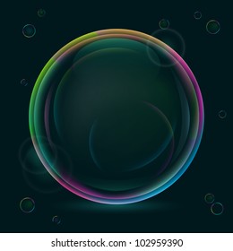 Shiny Vector Black Bubble Card. Eps10