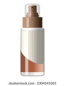 Diseño de botellas vectoriales brillantes para el icono de spray de productos de belleza aislado