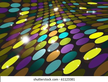Shiny vector disco floor - colorful vector disco floor