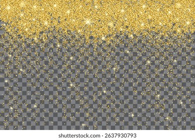 Shiny vector gold glitter particles background effect
