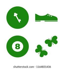 shiny vector icons set. with butterflies, key, men shoes and billiard ball in set